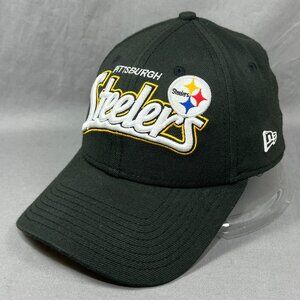 Pittsburgh Steelers New Era 3930 NFL Stretch Fit S/M Hat Cap Black Athletic Mens